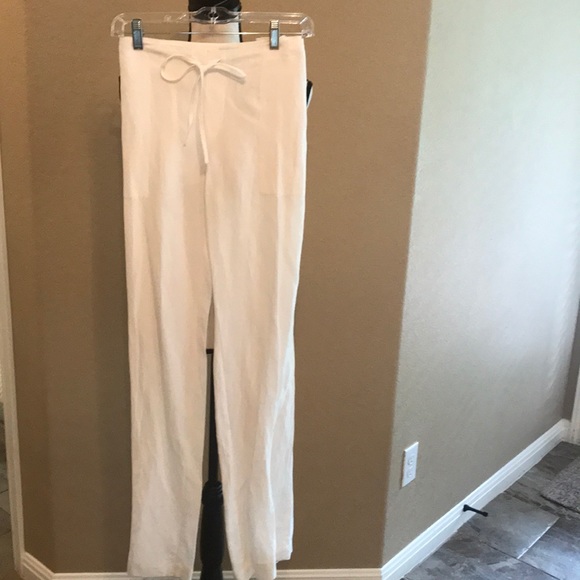Cabi White Linen Piazza Pant #5079 (M) - Picture 3 of 8